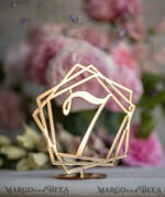 TABLE DECOR SIGNS Acrylic table decor Numbers Acrylic Table Numbers, Clear Acrylic and gold Sign, Gold Plexi Table Numbers, Luxury Wedding Table Decor, Wedding Signage Golden mirror geometric table numbers 3