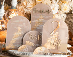 TABLE DECOR SIGNS Acrylic table decor Numbers Acrylic Arch Cappuccino Bar Menu, Clear Acrylic And Gold Bar Menu, Nude Taupe Gold Plexi Drink Bar Menu, Tan Luxury Wedding Drink Bar Table Decor, Earthy Wedding Signage Golden Mirror Bar Menu45