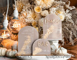 TABLE DECOR SIGNS Acrylic table decor Numbers Acrylic Arch Cappuccino Bar Menu, Clear Acrylic And Gold Bar Menu, Nude Taupe Gold Plexi Drink Bar Menu, Tan Luxury Wedding Drink Bar Table Decor, Earthy Wedding Signage Golden Mirror Bar Menu45