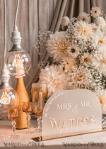 TABLE DECOR SIGNS Acrylic table decor Numbers Acrylic Arch frozen Top Table sign, White and Golden Top Table Signs, Gold 3D Top Table sign, Elegant Luxury Wedding Mr & Mrs  Table Decor, Glam Wedding Signage10