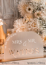 TABLE DECOR SIGNS Acrylic table decor Numbers Acrylic Arch frozen Top Table sign, White and Golden Top Table Signs, Gold 3D Top Table sign, Elegant Luxury Wedding Mr & Mrs  Table Decor, Glam Wedding Signage10