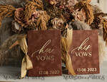 WEDDING VOWS Acrylic Clear Gold Terracotta Fall Bride and groom vow books, Burnt Orange wedding vow books set of two, Velvet rust personalized vow booklets, Golden Mirror his and her vow books, Acrylic Copper Gold custom wedding vow cases, bridal shower gift13