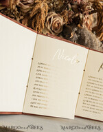 WEDDING VOWS Acrylic Clear Gold Terracotta Fall Bride and groom vow books, Burnt Orange wedding vow books set of two, Velvet rust personalized vow booklets, Golden Mirror his and her vow books, Acrylic Copper Gold custom wedding vow cases, bridal shower gift13