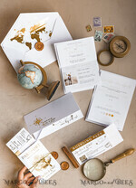 SAMPLING SERVICE samples Sample, bespoke sample set  Gold White Passport Wedding Invitation, Golden Wedding Cards Boarding Pass, Bespoke Travel Passport Wedding Invitations Abroad, Destination Greece Wedding Invites, Travel Map Wedding Stationary,  World map 17