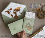 SAMPLING SERVICE samples Sample, bespoke sample set  Gold Sage green Passport Wedding Invitation, Golden Wedding Cards Boarding Pass, Greenry Travel Passport Wedding Invitations Abroad, Destination Greece Wedding Invites, Tuscany Travel Map Wedding Stationary Italy World map 28