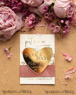 DATEN MERKEN Acrylgoldmagnete Personalisierter Save the Date Magnet und Karte, Goldene Elegante Hochzeit Save The Date Karten, Samt Save The Date Karten3