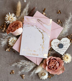DATEN MERKEN Acrylgoldmagnete Personalisierte Blush Pink Save the Date Acryl Geometrisches Herz Magnet und Karte, Gold Blush Pink Herz Hochzeit Save The Dates Acrylmagnete, Save The Date Karten mit Herzmagnet.7