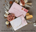 DATEN MERKEN Acrylgoldmagnete Personalisierte Blush Pink Save the Date Acryl Geometrisches Herz Magnet und Karte, Gold Blush Pink Herz Hochzeit Save The Dates Acrylmagnete, Save The Date Karten mit Herzmagnet.7
