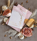 DATEN MERKEN Acrylgoldmagnete Personalisierte Blush Pink Save the Date Acryl Geometrisches Herz Magnet und Karte, Gold Blush Pink Herz Hochzeit Save The Dates Acrylmagnete, Save The Date Karten mit Herzmagnet.7