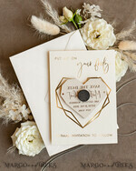 SAVE THE DATES acrylic gold magnets Personalised Gold Acrylic heart Save the Date Magnet and Card, ivory Wedding Save The Dates Plexi Magnets, Wedding Boho Save The Date Cards7