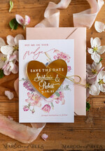 SAVE THE DATES acrylic gold magnets Bespoke wedding save the date, hexagon mirror maget8