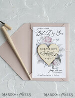 DATEN MERKEN Acrylgoldmagnete Speichern Sie das Datum Hochzeitskarten-Magnete Karten Hochzeits-Speichern Sie das Datum Karte und Herzmagnet, Blush Pink Speichern Sie unser Datum Holzmagnete6