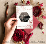 SAVE THE DATES acrylic gold magnets Personalised Save the Date Hexagon Magnet and Card, Burgundy Elegant Wedding Save The Dates Acrylic Silver Heart6