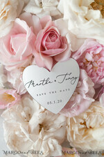 SAVE THE DATES acrylic gold magnets Handmade Save the Date, golden mirror magnet15