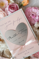 SAVE THE DATES acrylic gold magnets Handmade Save the Date, golden mirror magnet15