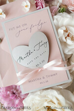 SAVE THE DATES acrylic gold magnets Handmade Save the Date, golden mirror magnet15