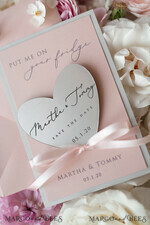 SAVE THE DATES acrylic gold magnets Handmade Save the Date, golden mirror magnet15