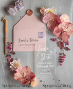 DATEN MERKEN Acrylgoldmagnete Datum merken personalisiert, luxuriöse Plexi-Satin, blush rosa Umschlag, Acryl-Satin, Hochzeit Save The Date Karte7