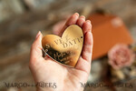DATEN MERKEN Acrylgoldmagnete Personalisierter Save the Date Herzmagnet und Karte, Gold Terrakotta Elegante Hochzeits-Save The Dates Acrylherz, Samt-Save The Date Karten8