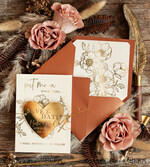 DATEN MERKEN Acrylgoldmagnete Personalisierter Save the Date Herzmagnet und Karte, Gold Terrakotta Elegante Hochzeits-Save The Dates Acrylherz, Samt-Save The Date Karten8