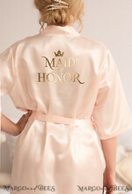 Brautjungfer/Trauzeuge Box HOCHZEITSROBE  
 Helles rosa Satin-Hochzeitskimono, eleganter Satin-Kimono für die Trauzeugin, goldener Hochzeitsbrautjungfern-Kimono5