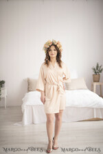 BRIDESMAID/BEST MAN BOX WEDDING ROBE  Satin wedding robe for maid of honor - Will you be my Maid of Honor?, elegant cream bridesmaid robe5