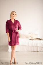 NEWLY WEDS COUPLE GIFTS Bride gifts Burgundy wedding robe for Bride and Bridesmaids , Elegant Mauve Burgundy Wedding, Bridesmaid Bride Robe4