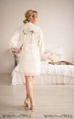 NEWLY WEDS COUPLE GIFTS Bride gifts Wedding Gift Bridal Box, Velvet custom wedding Bride Robe, Robe for Bride Present, Custom Box Lace Robe13