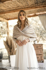 BRIDE bolero, robes, garter WEDDING BOLERO & SHRUGS jacket or blouse, classy wedding bolero, beige wedding jacket, detachable long sleeve5