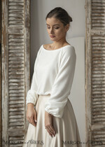 BRIDE bolero, robes, garter WEDDING BOLERO & SHRUGS Wedding Bolero Long Sleeve, Wedding Puff Sleeve Shrug, Bridal wedding Coverup,  Wedding Dress Topper, Bridal Capelet14