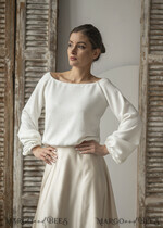 BRIDE bolero, robes, garter WEDDING BOLERO & SHRUGS Wedding Bolero Long Sleeve, Wedding Puff Sleeve Shrug, Bridal wedding Coverup,  Wedding Dress Topper, Bridal Capelet14