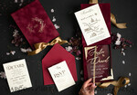 HOCHZEITS EINLADUNGEN Einladungen für VIP/ Boxeinladungen für Eltern Blush Pink Boxed Hochzeitseinladungset, 3D Gold Plexi Hochzeitseinladung Suite Luxusbox, elegante Boho Samt-Hochzeitskarten, maßgeschneiderte goldene Einladungen26