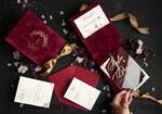 HOCHZEITS EINLADUNGEN Einladungen für VIP/ Boxeinladungen für Eltern Blush Pink Boxed Hochzeitseinladungset, 3D Gold Plexi Hochzeitseinladung Suite Luxusbox, elegante Boho Samt-Hochzeitskarten, maßgeschneiderte goldene Einladungen26