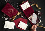 HOCHZEITS EINLADUNGEN Einladungen für VIP/ Boxeinladungen für Eltern Blush Pink Boxed Hochzeitseinladungset, 3D Gold Plexi Hochzeitseinladung Suite Luxusbox, elegante Boho Samt-Hochzeitskarten, maßgeschneiderte goldene Einladungen26