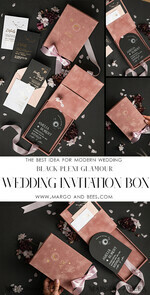 HOCHZEITS EINLADUNGEN Einladungen für VIP/ Boxeinladungen für Eltern Arch Acryl Hochzeitskarten in Samtbox, Schwarze Plexi Glamour Hochzeitskarten Suite Luxusbox, Mond Sterne Elegante Samthochzeitskarten34