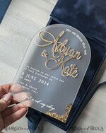 HOCHZEITS EINLADUNGEN Einladungen für VIP/ Boxeinladungen für Eltern Vip Marineblau Goldfolien-Hochzeitseinladungen in Samtbox, Plexi Glamour Hochzeitseinladungs-Set Luxusbox, Romantische Samt-Hochzeitseinladungen, Maßgeschneiderte Goldene Einladungen29