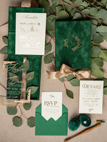 WEDDING INVITATIONS Invitations for VIP/ boxed Invites for Parents Luxury Gold Foil Wedding Invitation Box, Boxed Plexi glass wedding invitations, Elegant green Velvet Wedding Cards, Bespoke Golden Wedding Stationery, Mirror gold Invitations12