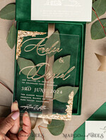 WEDDING INVITATIONS Invitations for VIP/ boxed Invites for Parents Luxury Gold Foil Wedding Invitation Box, Boxed Plexi glass wedding invitations, Elegant green Velvet Wedding Cards, Bespoke Golden Wedding Stationery, Mirror gold Invitations12