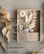 WEDDING INVITATIONS Invitations for VIP/ boxed Invites for Parents Natural Dried Flowers Wedding Invitations in velvet box, Plexi Glamour Boxed Wedding Invitation Suite Luxury, Romantic Velvet Wedding Cards, Bespoke Golden Invites41