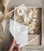 WEDDING INVITATIONS Invitations for VIP/ boxed Invites for Parents Natural Dried Flowers Wedding Invitations in velvet box, Plexi Glamour Boxed Wedding Invitation Suite Luxury, Romantic Velvet Wedding Cards, Bespoke Golden Invites41