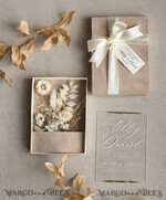 WEDDING INVITATIONS Invitations for VIP/ boxed Invites for Parents Natural Dried Flowers Wedding Invitations in velvet box, Plexi Glamour Boxed Wedding Invitation Suite Luxury, Romantic Velvet Wedding Cards, Bespoke Golden Invites41