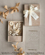 WEDDING INVITATIONS Invitations for VIP/ boxed Invites for Parents Natural Dried Flowers Wedding Invitations in velvet box, Plexi Glamour Boxed Wedding Invitation Suite Luxury, Romantic Velvet Wedding Cards, Bespoke Golden Invites41