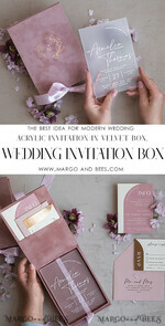 WEDDING INVITATIONS Invitations for VIP/ boxed Invites for Parents Acrylic  Wedding Invitations in velvet box, Frozen Plexi Glamour Wedding Invitation Suite Luxury Box, Elegant Velvet Wedding Cards, Bespoke Golden Invites18