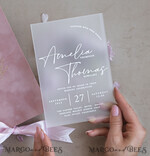 WEDDING INVITATIONS Invitations for VIP/ boxed Invites for Parents Acrylic  Wedding Invitations in velvet box, Frozen Plexi Glamour Wedding Invitation Suite Luxury Box, Elegant Velvet Wedding Cards, Bespoke Golden Invites18