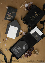 WEDDING INVITATIONS Invitations for VIP/ boxed Invites for Parents Arch Acrylic  Wedding Invitations in velvet box, Black Plexi Glamour Wedding Invitation Suite Luxury Box, Moon Stars Elegant Velvet Wedding Cards16