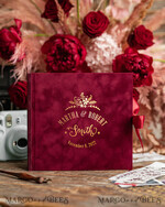 HOCHZEITS-GÄSTEBÜCHER Samtkissen Instax Gästebuch Boho Burgunder Instax Samt Hochzeitsgäste Buch Gold, Großes Sofort Hochzeitsgäste Buch, Kastanienbraunes Polaroid Samt Gästebuch Marsala Goldene Hochzeit9