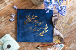 HOCHZEITS-GÄSTEBÜCHER Samtkissen Instax Gästebuch Marineblaue Boho Instax Samt Hochzeitsgäste Buch Gold, Dunkelblaue Sofort Hochzeitsgäste Buch, Polaroid Samt Gästebuch Blau Goldene Hochzeit9