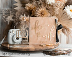 HOCHZEITS-GÄSTEBÜCHER Samtkissen Instax Gästebuch beige Gold personalisiertes Hochzeitsgäste-Buch und Bogen-Acryl Instax-Schild mit schwarzen Seiten, Samt-Erinnerungs-Fotobuch und klares Schild-Set Herbsthochzeit, Polaroid-Velours-Gästebuch & Plexi-Instax-Schild-Set11