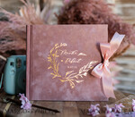 HOCHZEITS-GÄSTEBÜCHER Samtkissen Instax Gästebuch Goldene Blush Pink Instax Samt Hochzeits-Gästebuch Gold, Großes Instant Hochzeits-Gästebuch, Polaroid Samt Gästebuch Pink Goldene Hochzeit.9