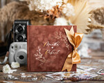 HOCHZEITS-GÄSTEBÜCHER Samtkissen Instax Gästebuch Terracotta Boho Instax Samt Hochzeits-Gästebuch Gold, Gebranntes Orange Sofort-Hochzeits-Gästebuch, Polaroid Samt Gästebuch Rost Golden Hochzeit8